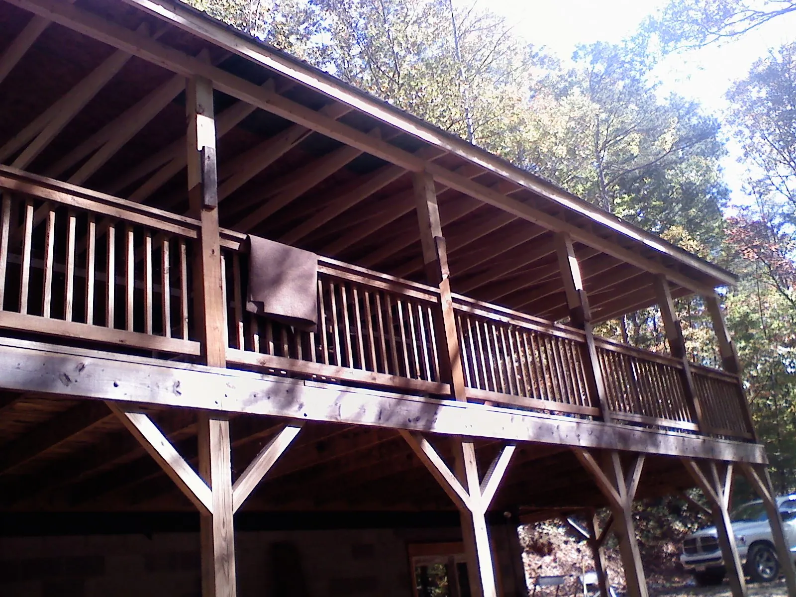 Timber framing under a new elevated porch and deck — Roof Leak Repair in Harrington Park by Roofing Brothers